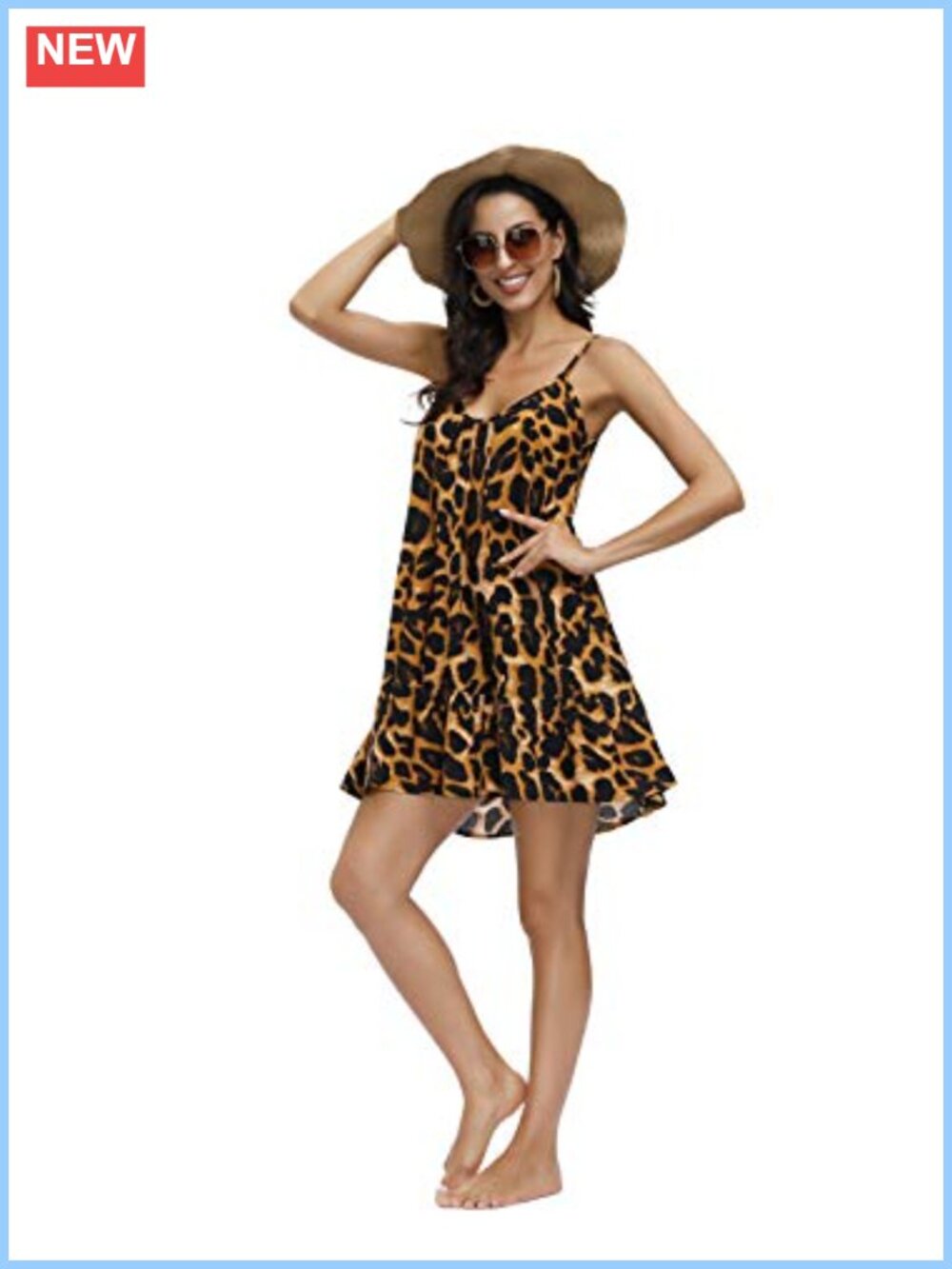Women's V-Neck Floral Boho Summer Dress with Pockets